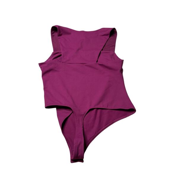 FREE PEOPLE Purple Square Neck One Piece Bodysuit Women's Size Large NWT FLAWED - Picture 2 of 10